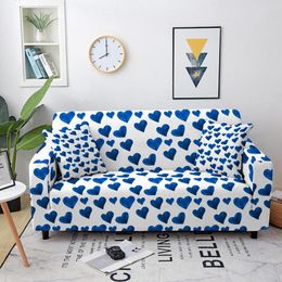 Chair Covers Elastic Sofa Cover For Living Room Love Heart Pattern Printing Slipcover Stretch All-inclusive Couch 1/2/3/4 Seater
