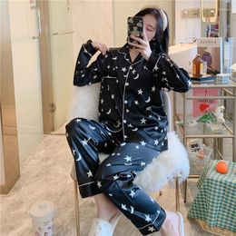 Women's Sleepwear 3XL-8XL Large Plus Size Clothing For Women Pyjamas Set Autumn Long Sleeve Blouse And Pants Home Suit Fat 5xl 6xl 7xl