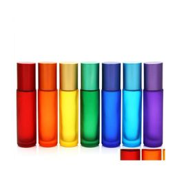Packing Bottles 2021 High Quality Blue/Green/Pink/Black/Amber Mini 10Ml Roll On Glass Bottle For Fragrances Essential Oils Stainless Dhtkx