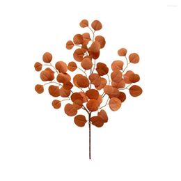 Decorative Flowers Fake Leaf Eco-friendly Lightweight Clear Texture Layout Props Fantasy Eucalyptus Artificial Plant For Office