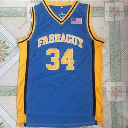 College Basketball Wears 2022 NCAA 100% Stitched Farragut Academy #34 Kevin Garnett College Basketball Black Swingman Embroidered Jersey S-3XL