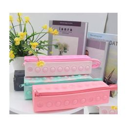 Party Favour 2022 Fidget Toys Sile Stationery Box Bubble Music Cosmetic Bag Decompression Toy Storage Learning Pen Drop Delivery Home Dhovh