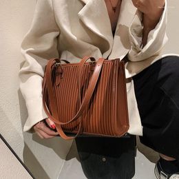 Evening Bags Simple PU Leather Handbags For Women Autumn Winter 2023 Shoulder England Style Totes Shopping Hand Bag Ladies Fashion