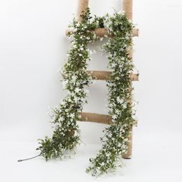 Decorative Flowers Party Supplies Po Props Artificial Plant Vines Greenery Leaves Wreath Wall Hanging Garland Lifelike