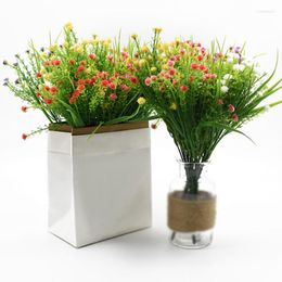 Decorative Flowers Vases For Home Decoration Accessories Fake Daisy Plastic Flower Wedding Artificial