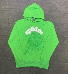 Designer Style Spider 555 Jacket Spi5er 555 Fashion Streetwear Printed Mens and Womens Couples Sweater Hoodie Trend Green