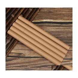 Storage Boxes Bins 10G Kraft Paper Incense Tube Packaging Barrel Small Box For 5/10/20Gram Joss Stick Convenient Carrying Per Tube Dhtg3