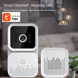 Doorbells Tuya Smart Wireless Video Doorbell Digital Visual Intercom WIFI Door Bell Waterproof Electronic Doorman Home Security Camera 230114