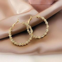 Hoop Earrings Selling Stud Fashion Exaggerated Metal Woven Large Circle Simple Ladies For American Western Women Gift