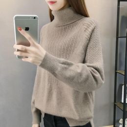 Women's Sweaters Turtleneck Sweater Women 2023 Autumn Winter Twist Loose Bottoming Shirt Western Style Knitted Wear Long Sleeve Crop Top