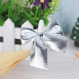 Christmas Decorations 12Pcs/Pack Beautiful Tree Bows Cloth Easy To Use Merry Red Bow Decoration Decorative