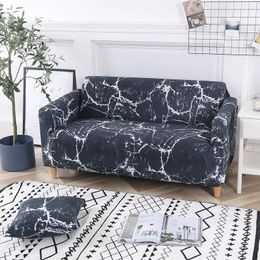 Chair Covers Marble Pattern Sofa Slipcovers Tight Wrap All-inclusive Slip-resistant Elastic Cubre Towel Corner Cover Couch CoverChair