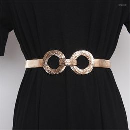 Belts Women's European American Chain Decoration Elastic Belt For Women Versatile Waist Female Bar Style