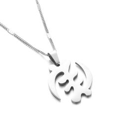 Pendant Necklaces Stainless Steel Silver Color Symbol Trendy Adinkra Gye Nyame Chain Jewelry