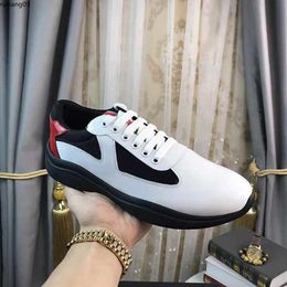 Men Fashion Casual Shoes America Cup Design Sneakers Patent Leather and Nylon Luxy Sneakers mens shoe mkjk54556