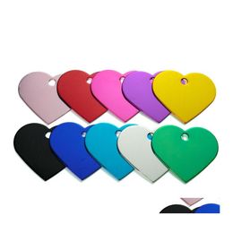 Dog Tag Id Card Heart Shape Personalized Pet Id Tags Love Cat Tag Accessories 2 Sided Can Custom Engraved Name Phone Number For Drop Dhot7