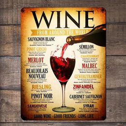 Abaysto Wine metal sign Tin Sign Plaque Poster Wall Art Decoration for Cafe Bar Restaurant Pub 20x30cm