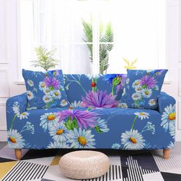 Chair Covers Daisy Printed Sofa Cover Elastic Stretch 3D Flowers Slipcover Corner Sectional Combination Couch For Living Room