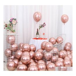 Other Event Party Supplies 12Inch Rose Gold Metal Balloon Happy Birthday Decoration Kids Boy Girl Adts Wedding Ballon Bride To Be Dhilo