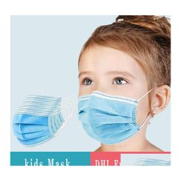 Other Home Garden Disposable Face Mask For Kids 3 Layers 50 Pcs/Bag Antidust Protective In Stock Drop Delivery Dhzlx