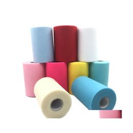 Party Decoration Tle Roll Spool 100Yards 15Cm White Pink Diy Fabric Tutu Birthday Gift Wrap Wedding Event Supplies Drop Delivery Hom Dh3M9