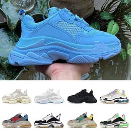 Triple s Luxury Designer Sneakers Casual Shoes Unisex Triple S Old Dad Thick Bottom 17fw Beige Platform Loafers Mens Women