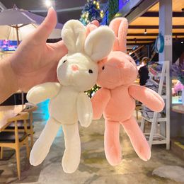 Soft Plush Bunny Doll Keyrings Cartoon Animal Rabbit Key Chains Rings Accessories Stuffed Toys Women Lovers Bag Charm Pendant Car Keychains Holder Jewelry Gifts