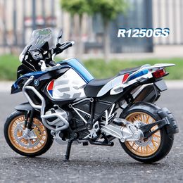 Diecast Model 1 12 R1250GS ADV Alloy Die Cast Motorcycle Toy Vehicle Collection Sound and Light Off Road Autocycle Toys Car 230113