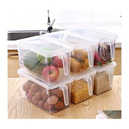 Storage Boxes Bins Kitchen Transparent Pp Box Grains Beans Contain Sealed Home Organiser Food Container Refrigerator Drop Delivery Dhuv9