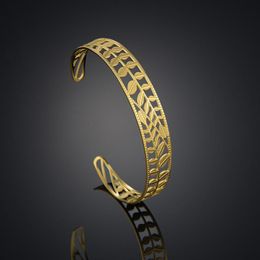 Bangle Luxury Designs Gold Color Stainless Steel Open Bracelet Mens 2021 Style Hollow