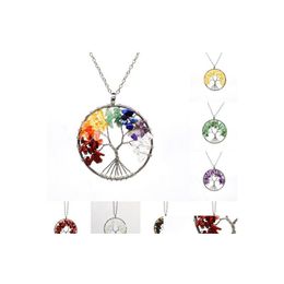 Party Favour Ups Creative Necklaces Natural Stone Gravel Crystal Pendant Necklace Ladies Fashion Jewellery Accessories Drop Delivery Ho Dha03