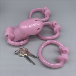 Cockrings Resin Male Chastity Device with 4 Size Penis Rings Cock Cage Cockring Belt Lock Adult Games Sex Toys For Men 230113