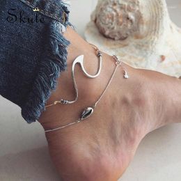 Anklets Skute Summer Bohemia Foot Jewellery Multilayer Wave Shell Pendant For Women Beach Charm Barefoot Sandals Ankle Bracelets