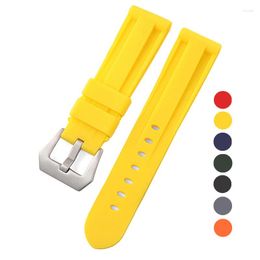 Watch Bands 7 Colours Silicone Rubber Watchband 22mm 24mm 26mm Women Men Band Strap Waterproof Sports Belt Polished Buckle