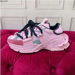 Hot Sell Flat Tthick Sole Dad Shoes Women 2023 New Lace-up Mixed Colour Casual Shoes Comfortable Breathable Sneakers Unisex35-41 hm315