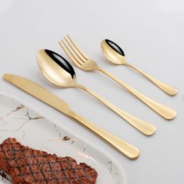 Flatware Sets Kitchen Tableware Cutlery Set Stainless Steel Dinnerware Western Spoon Fork Knife Drop