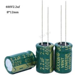 20PCS Higt quality 400V2.2UF 8*12mm 2.2UF 400V 8*12 Electrolytic capacitor hjxrhgal