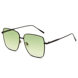 Sunglasses Fashion Square Large Frame Thin Metal Colour Lens Holiday For Men And Women