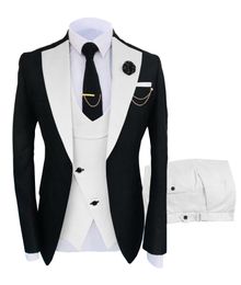 Mens Suits Blazers Costume Homme Clothing Luxury Party Stage Mens Suit Groomsmen Regular Fit Tuxedo 3 Peice Set JacketTrousersVest 230114
