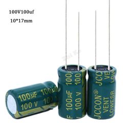 10 pcs/lot Aluminum electrolytic capacitor 100 uF 100 V 10 * 17 mm High frequency low impedance 20% 105C