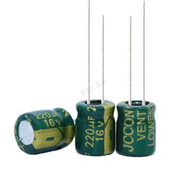 20pcs/lot 220uf16V Aluminium electrolytic capacitor size 6*11 16V 220uf 20% High frequency low impedance 105C