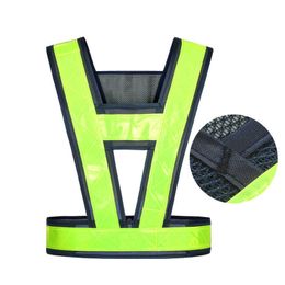 Construction vest High Visibility V shaped Safety Vest Work Workwear With Reflectors Road Reflective