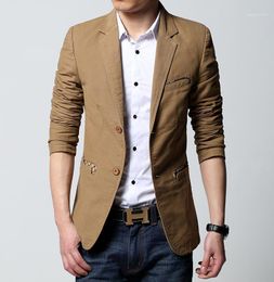 Men's Suits Spring Casual Korean Slim Small Suit Jacket Cotton Coat Blazer Men Khaki Black Brown Large Size M - 6XL & Blazers