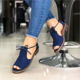 Sandals Women Summer Fashion Women's 2023 Open Toe All-match Casual Round Head Comfortable Lace Shoes Adult