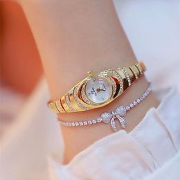 Wristwatches Small Dial Watches For Women Elegant Bracelet Watch Ladies Diamond Dress Quartz Wrist Gold Bling Relogio