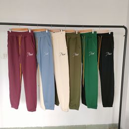 Männer Hosen Männer Frauen Top Version Lose Kordelzug Jogger RHUDE Elastische Taille Stickerei Brief Rhude Jogginghose 230114