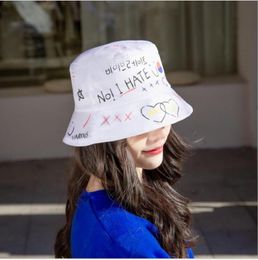 Wide Brim Hats Summer Outdoor Hip Hop Graffiti Bucket Hat For Men Women Fahion Boy Fold Girls Sun Beach Fisherman