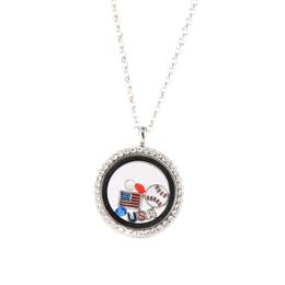 Pendant Necklaces Fashion USA Baseball Floating Charms Locket Sport Fans Necklace 12 Designs For Choosing