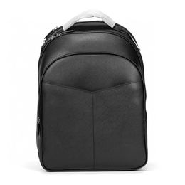 Mens leather backpack New mens business briefcase shoulder bag crossbody bag black cross-stripe cowhide casual square travel bag