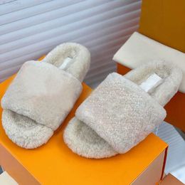 2023 Designer Slippers Print Comfort Mule Sandals Women Paseo Flat Fashion Luxury Furry Casual Shoes Wool Slide Tpu Outdoor Slipper Designer